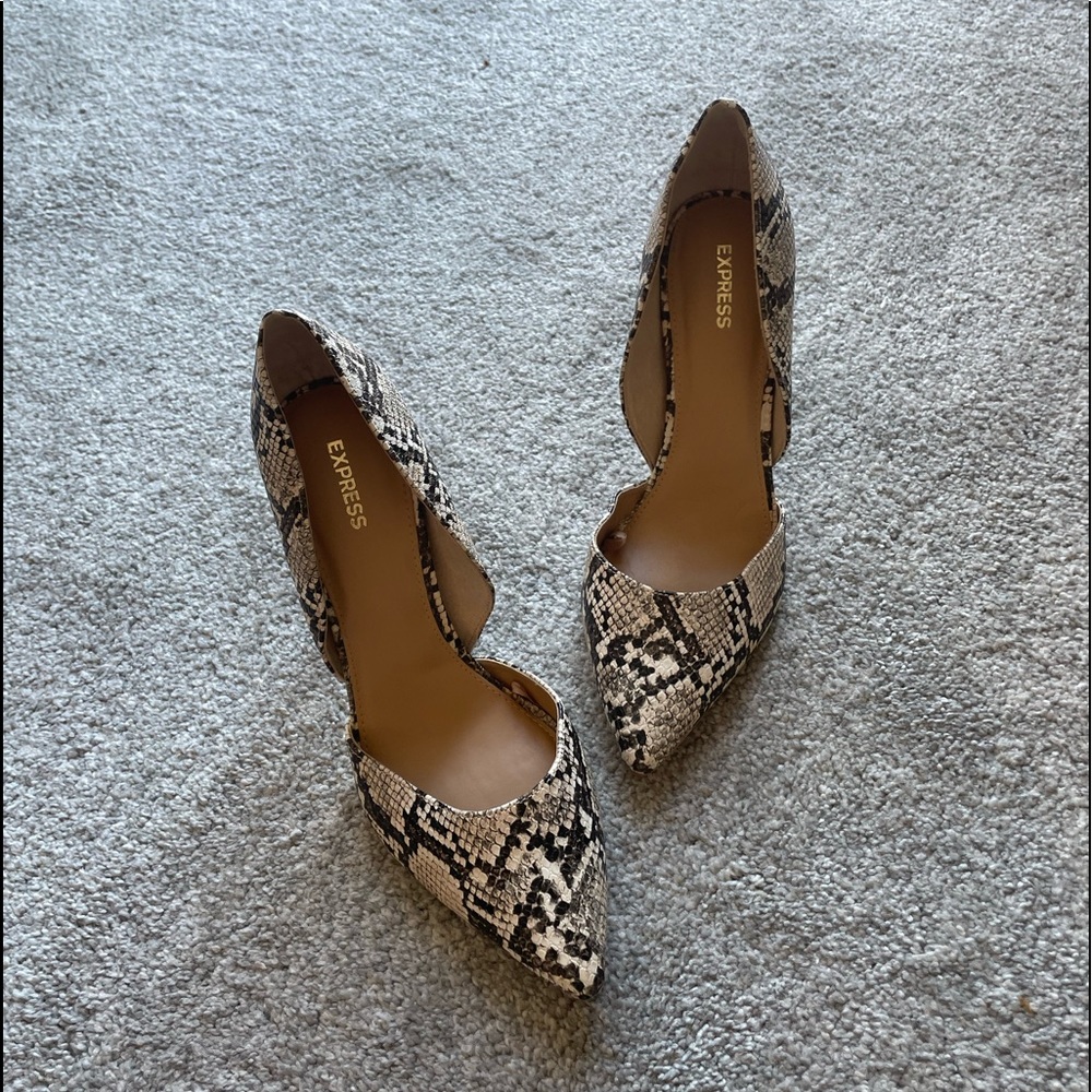 EXPRESS Snakeskin High Heels